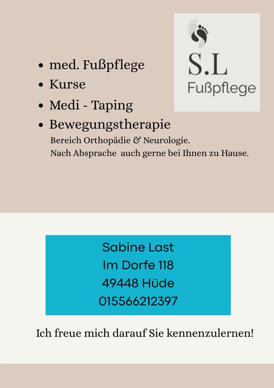 Sabine Last – Medizinische Fußpflege, Kurse, Medi-Taping, Bewegungstherapie
